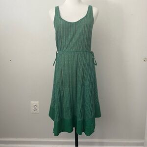 Elegant Green Sleeveless Dress, Women, Small, Whimsical, Fairy, Retro, Flowy